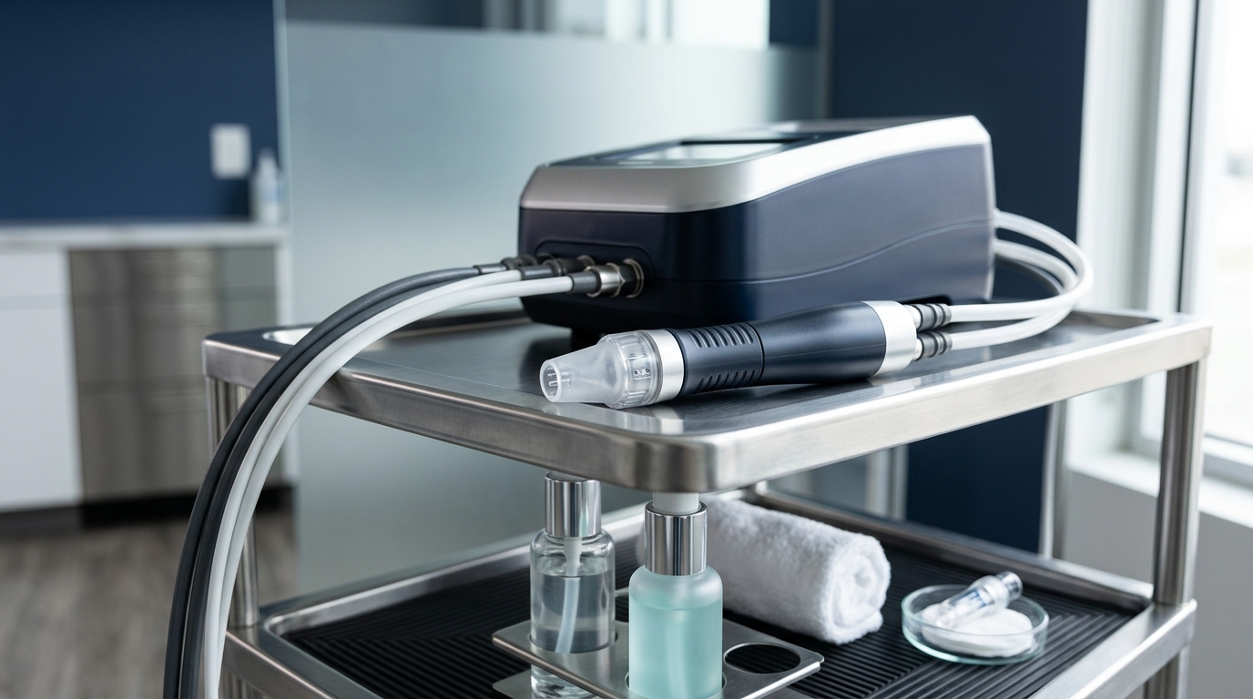 Editorial detail of a generic hydradermabrasion handpiece