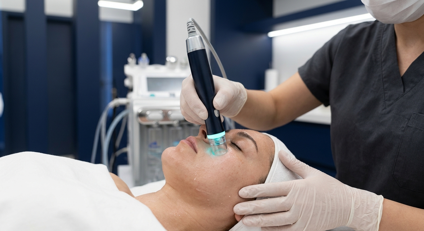 Illustrative professional hydradermabrasion facial